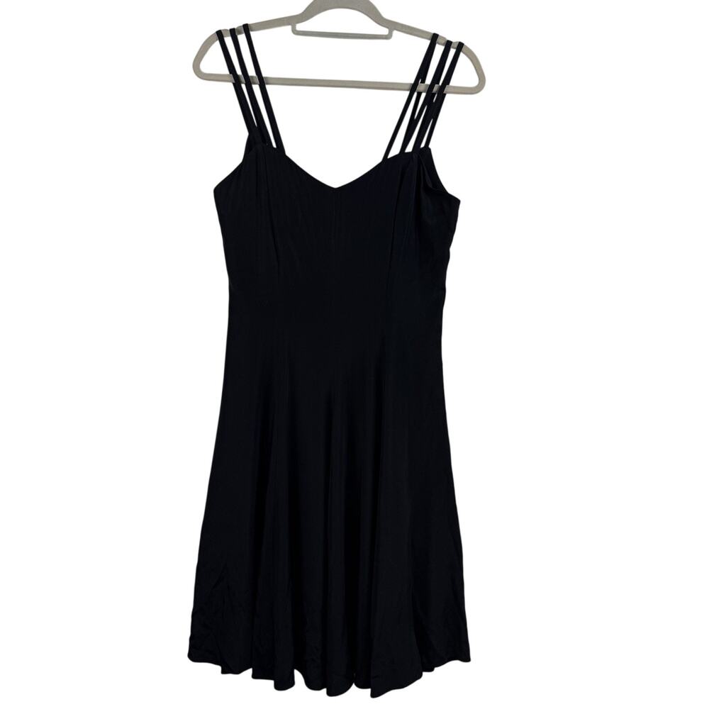 Vintage Moda International Black Dress Size 10 Fit & Flare Mini 90s USA Classic